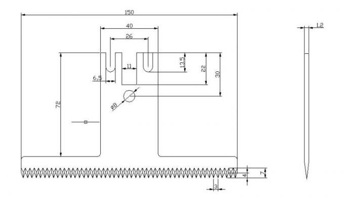 Bao bì phim cắt dao túi nhựa cắt Trimmer Blade serrated 0